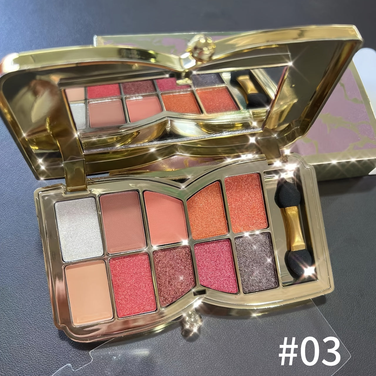 10-color Luxury Shimmer Eyeshadow Palette With Brush And Mirror, Matte And Pearlescent Eyeshadow Palette, Long-lasting And Easy-to-apply Eyeshadow, Create Gorgeous Looks For Music Festivals, Easter, And Queuing