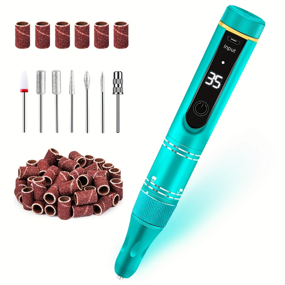 Electric Nail File with a Portable Rechargeable Design, Featuring 35000 RPM, Suitable for Gel Nails, Manicure, And Pedicure for Both Home And Salon Use