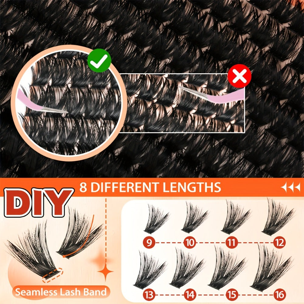 100D/100D Set Volumised Cluster Lashes Single Cluster Lash Extensions Soft & Reusable DIY Cluster Lash Extension Kit Packaging Random