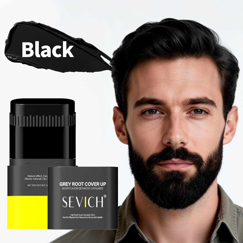 Beard Dye Pen Waterproof Beard Color Stick - Sevich 2-in-1 Disposable Washable Beard Hair Filler Pen with Brush for Men Mustache Styling Natural Gentle Look