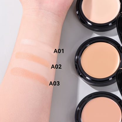 Concealer Powder Oil Control 24H Waterproof Matte Finish - Long-Lasting Natural Coverage 3 Shades for All Skin Tones Light Natural Pink Women