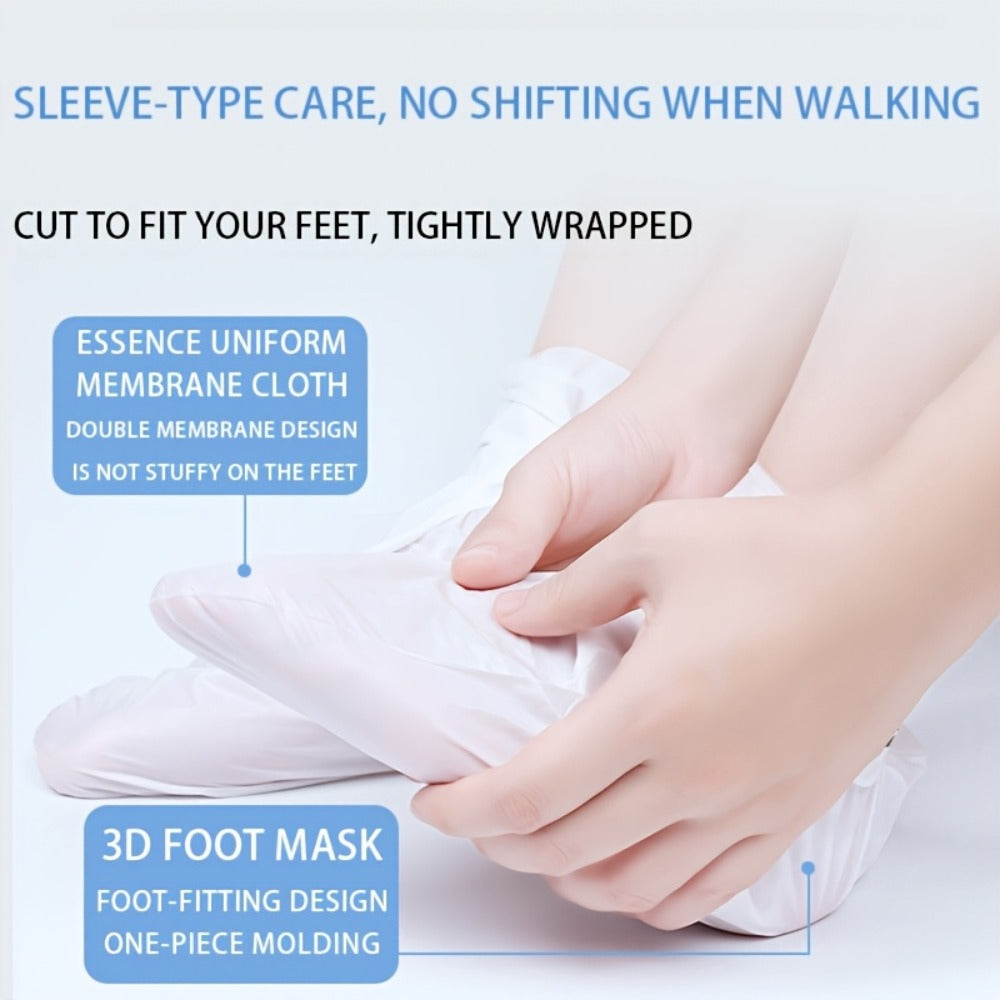 10 Pairs Goat Milk & Niacinamide Moisturizing Foot Masks - Enriched with Ceramides, Hyaluronic Acid, And Allantoin. Exfoliates, Helps Prevent Cracked Skin, Brightens, And Leaves Feet Soft And Smooth. Ideal for Foot Care.