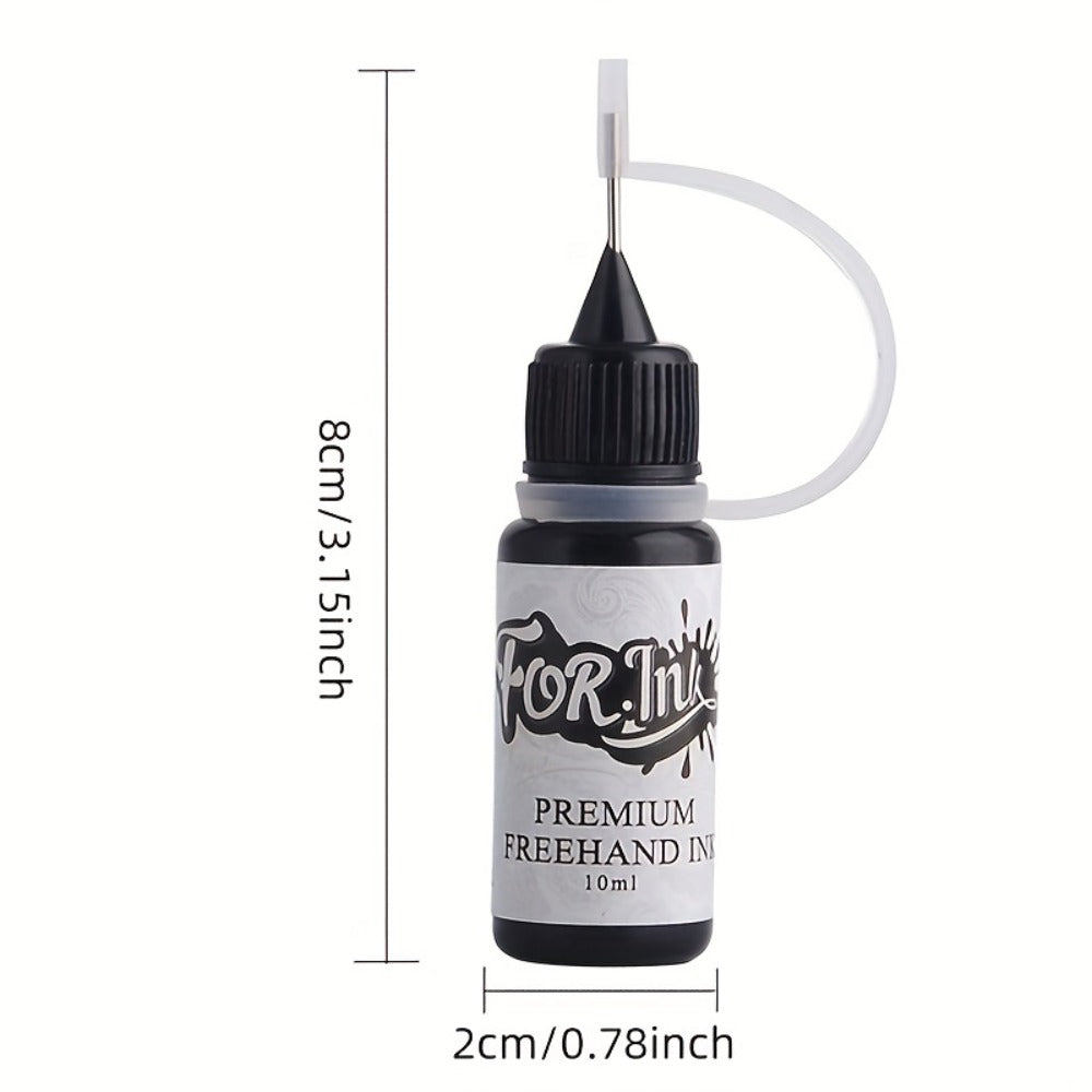 Temporary Tattoo Kit Freehand Ink Semi Permanent Tattoo Jagua Gel Free Stencils Fake Freckles Temp Tattoos for Women Men - Full Kit 3 Bottles (2 Bottles Brown, 1 Bottle Red Color ) for Weddings, Valentine'S Day