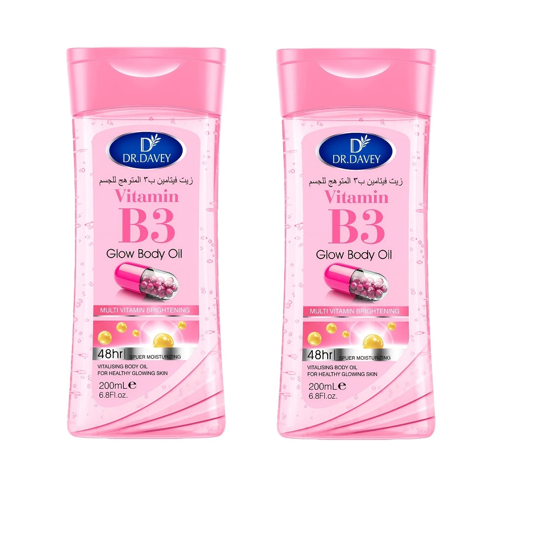 2pcs Vitamin B3 Skin Body Oil- Hypoallergenic, One Bottle Can Take Care Of The Entire Body Including Hair, Body And Nails. Light Texture, Non-greasy, Easy to Absorb, Multi-functional, Home Essential, Gift for Mom, Mother's Day Gift