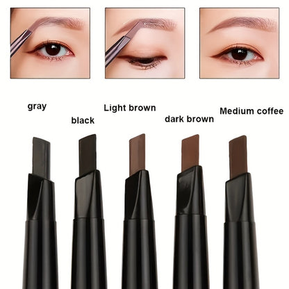 Eyebrow Pencil 12 Pack Double-Headed Automatic Waterproof Brow Pencil with Brush Tip 5 Colors Natural Makeup Long-Lasting Precision Eyebrow Definer for Women