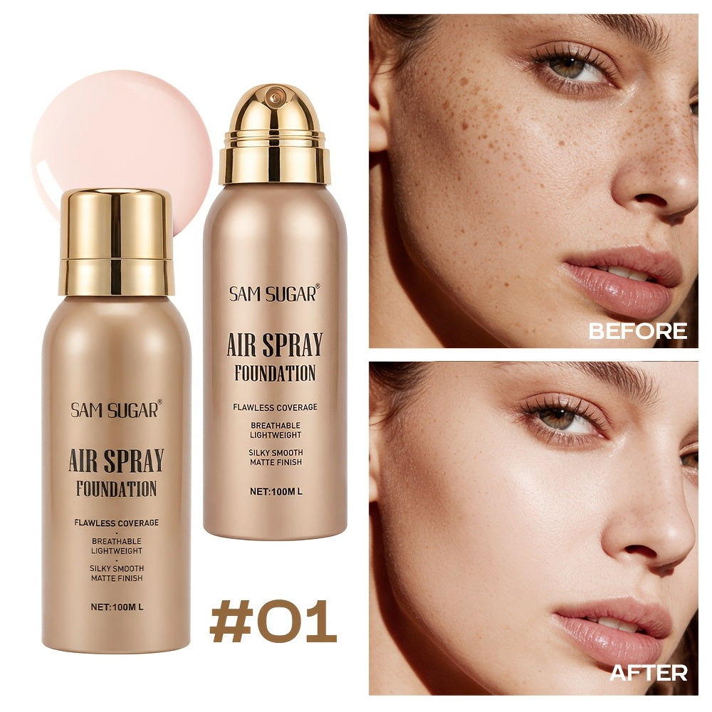 [Waterproof Matte Foundation] Long-Lasting And Long-Lasting Spray Foundation Liquid, Providing Waterproof And Sweat-Proof Matte for Makeup, Offering a Light And Full-Face Coverage with a Natural End. Suitable for Makeup Enthusiasts