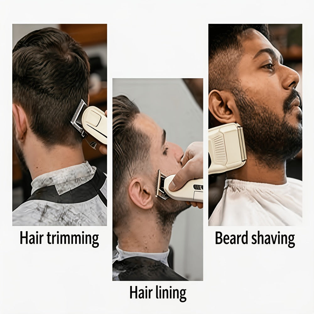 Golden Hair Clipper Professional Set, Men's Hairdresser Set, USB Charging, Large-capacity Battery Life, LCD Display Power, Business Travel Essential, Perfect Gift for Dad, Son, Brother and Friends