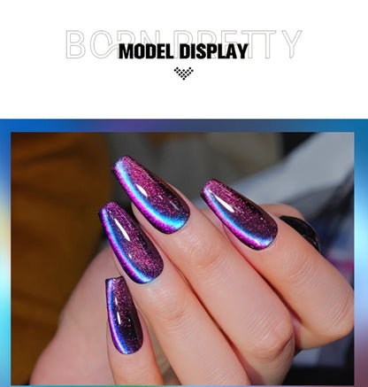 Cat Eye Magnetic Gel Nail Polish 6 Colors — 9D Polaris Glass Water Light Effect, Semi-Permanent Soak Off LED Gel, 0.34oz Each | BORN PRETTY Nail Gel Set