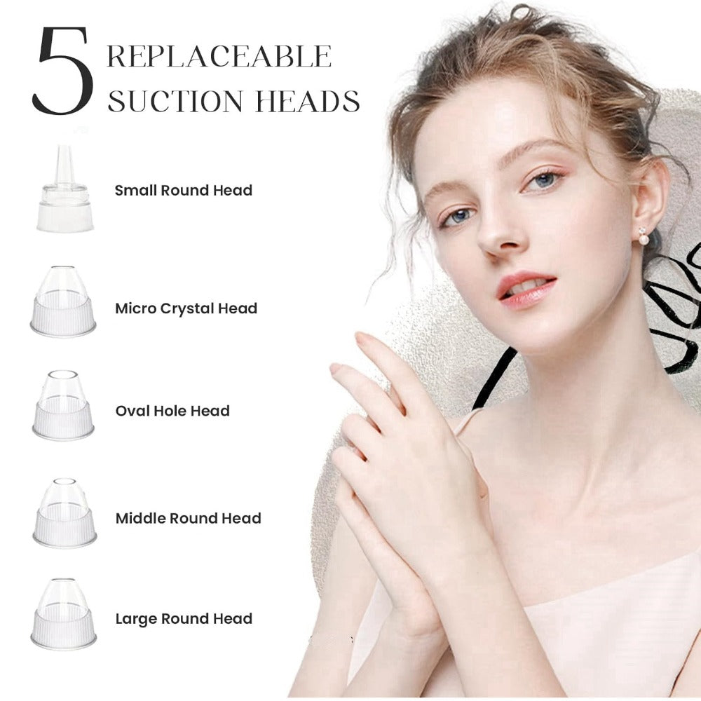 Blackhead Remover - 3 Adjustable Suction Power Levels, 4 Blackhead Remover Tools, 5 Replaceable Probes, USB Rechargeable, Easy to Use And Clean, Gift for Women