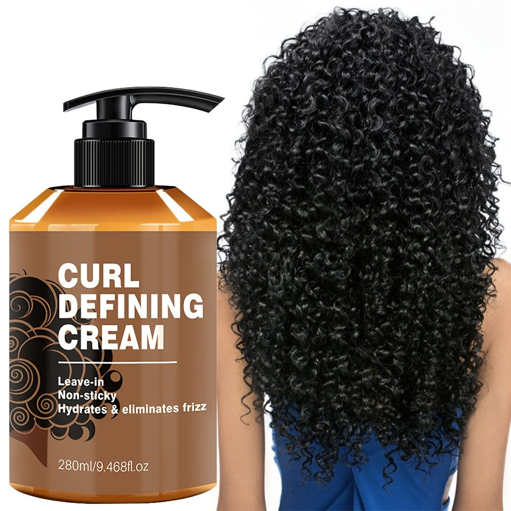 Curl Defining Cream with Argan Oil 9.47oz - Moisturizing Frizz Control Hair Styling Paste for Wavy & Curly Hair | Long-Lasting Hold | Non-Sticky Formula