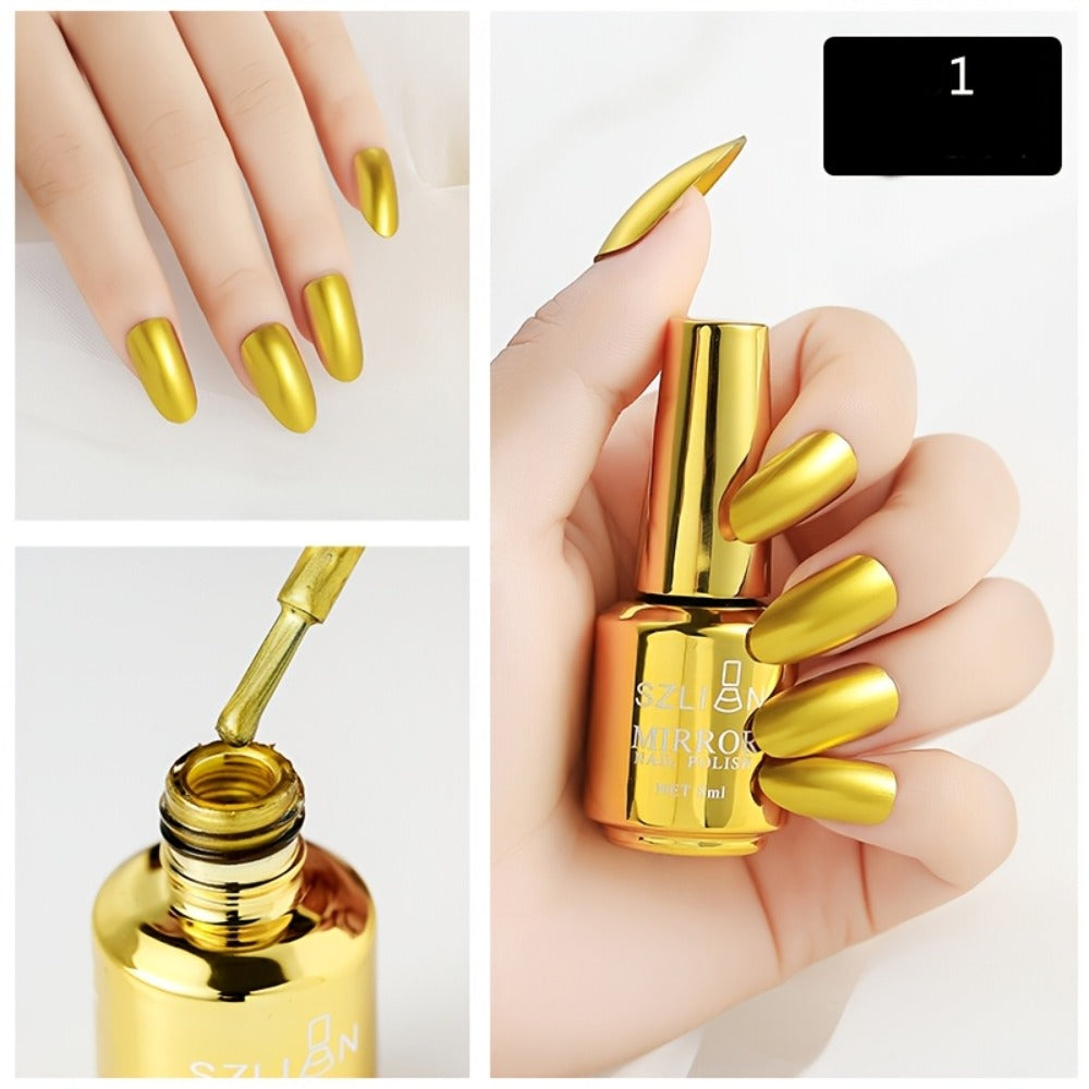 Metallic Gel Nail Set, 12 Colors Mirror Nail Polish, Metallic Gel Liner Nail Art, 3D Effect Gel Nail Polish-0.27Oz Build in Thin Brush Metal Painted Drawing Stripper Gel Polish Curing Requires for Nail Art Salon Manicure Gift for Women