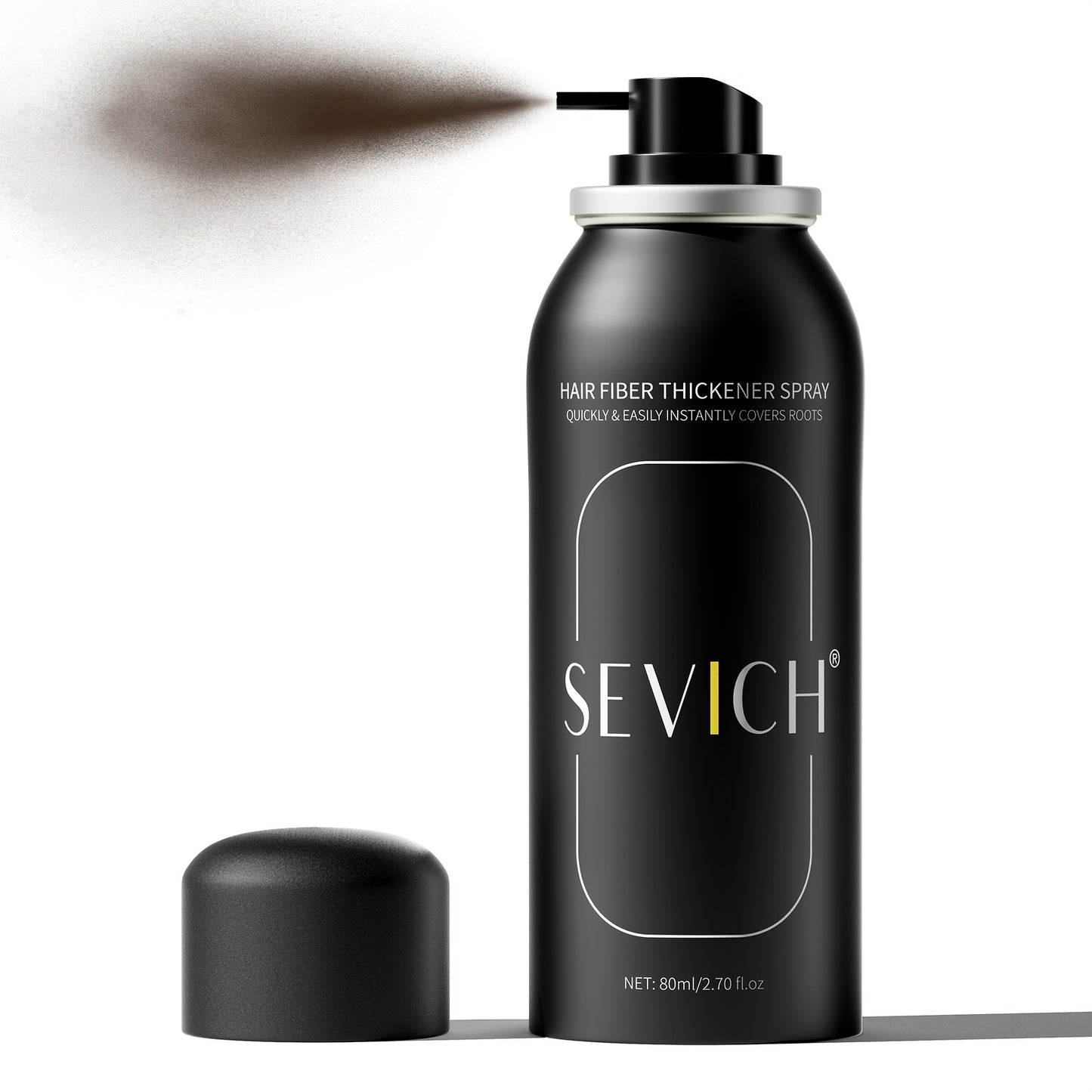 Root Cover Up Spray 80ml | Instant Gray Hair Concealer with Plant-Based Fibers | Transfer-Resistant No-Mark Formula | Thicker Fuller Hair | Black & Dark Brown