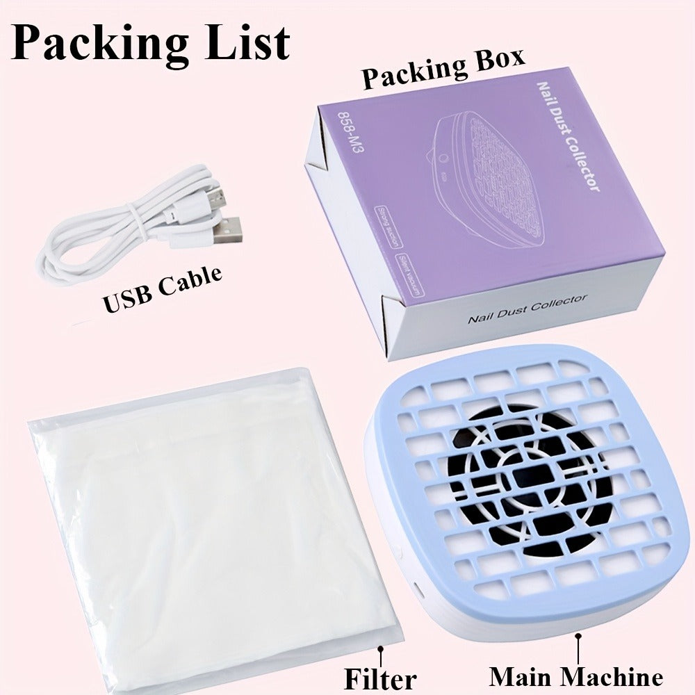 Nail Dust Collector Desktop USB Electric Nail Vacuum Fan Powder Removal Machine for Manicure Nail Drill Salon Home Use White Pink Blue Purple