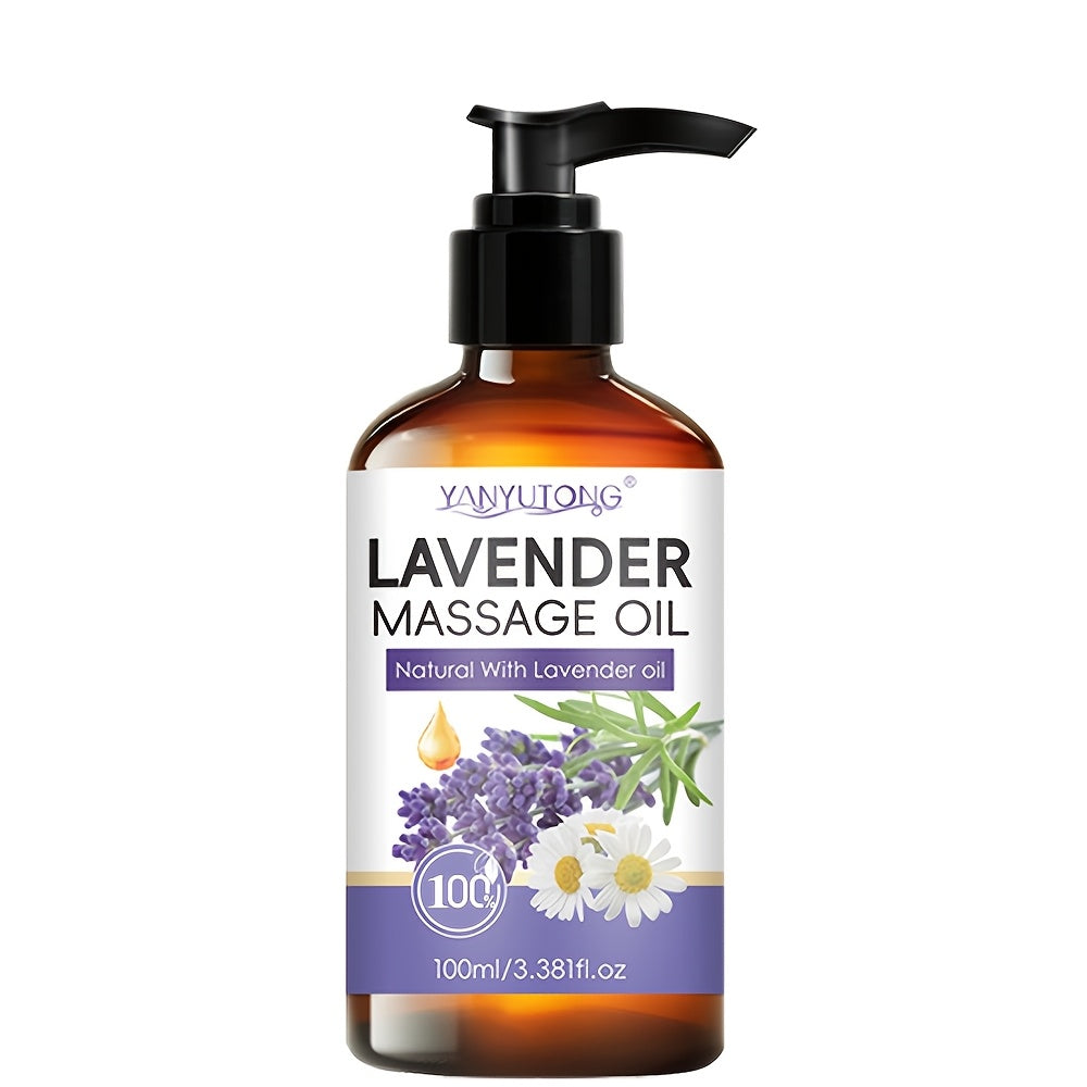Natural Moisturizing Massage Oil 3.38oz - Nourishing Body Oil with Turmeric, Rosemary, Lavender & Cherry Blossom, Glycerin Formula for All Skin Types, Gentle Non-Irritating Skincare Gift