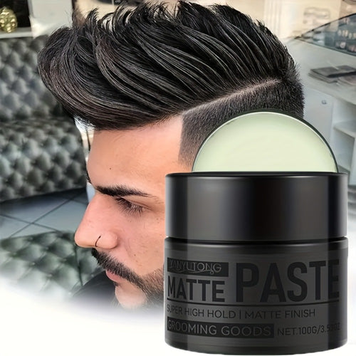 Men's Hair Paste Matte Cream 100g | Non-Greasy Salon Style Styling Gel | Plant Squalane & Argan Oil | Easy Hold & Natural Finish for All Hair Types