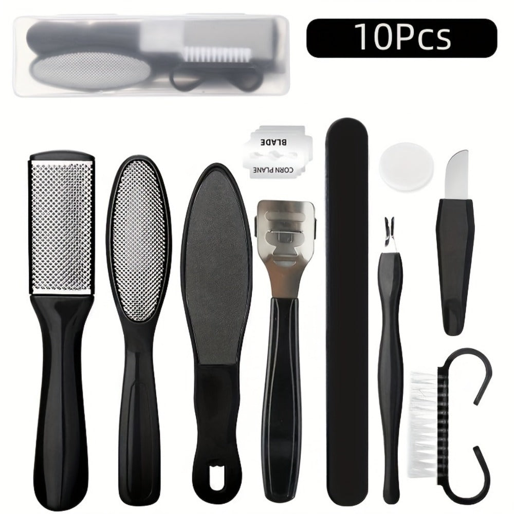 10/23pcs of Professional Pedicure Tool Set, Stainless Steel Foot Care Tool Set, Dead Skin Removal Pedicure Tool Set, Travel Essential for Men And Women