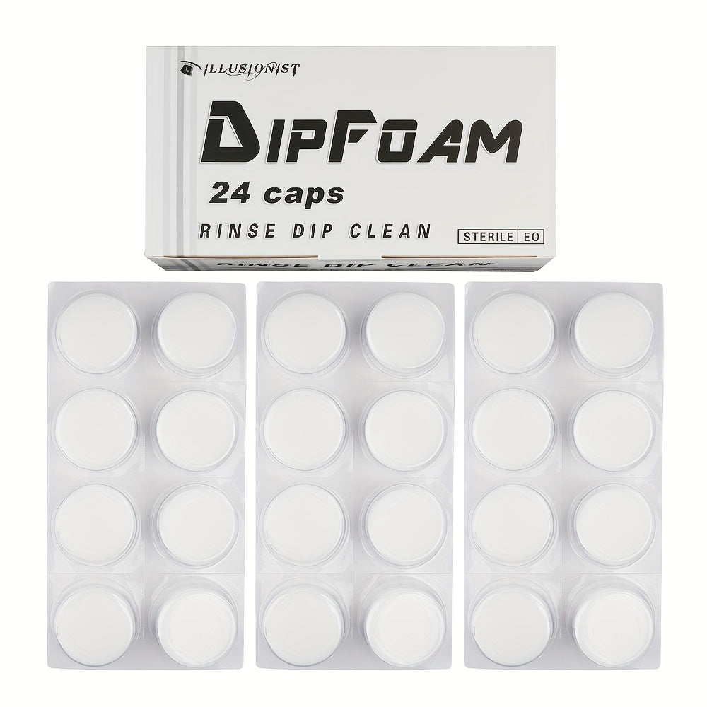Tattoo Needle Dip Clean Cups 24Pcs Foam Liner Design Odorless Safe Cleaning for Cartridge & Traditional Needles Non-Electric Gentle Tattoo Needle Cleaner
