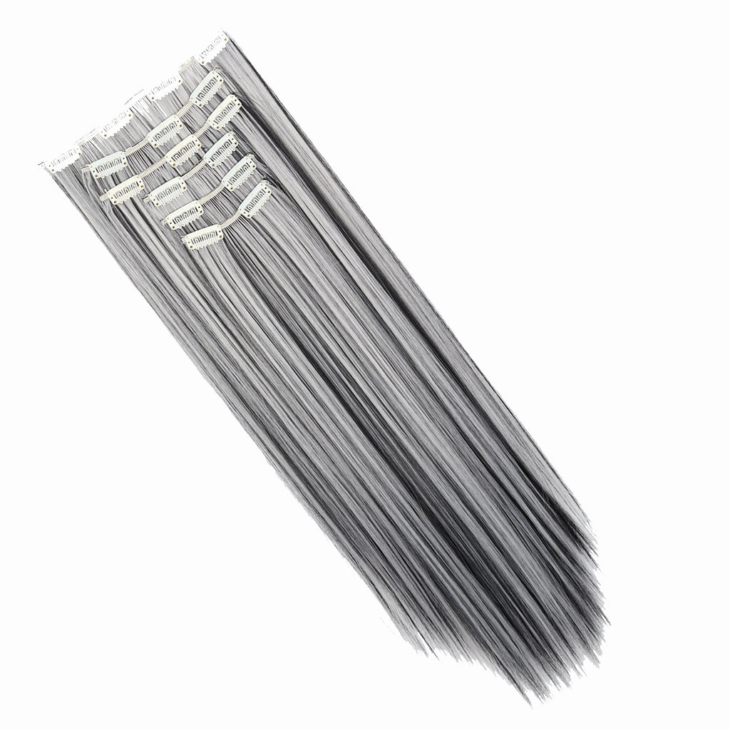 A Set of 6 Gray Hair Clips Made of High-Temperature Fiber, Measuring 24 Inches in Length, Perfect for Everyday Use And Halloween