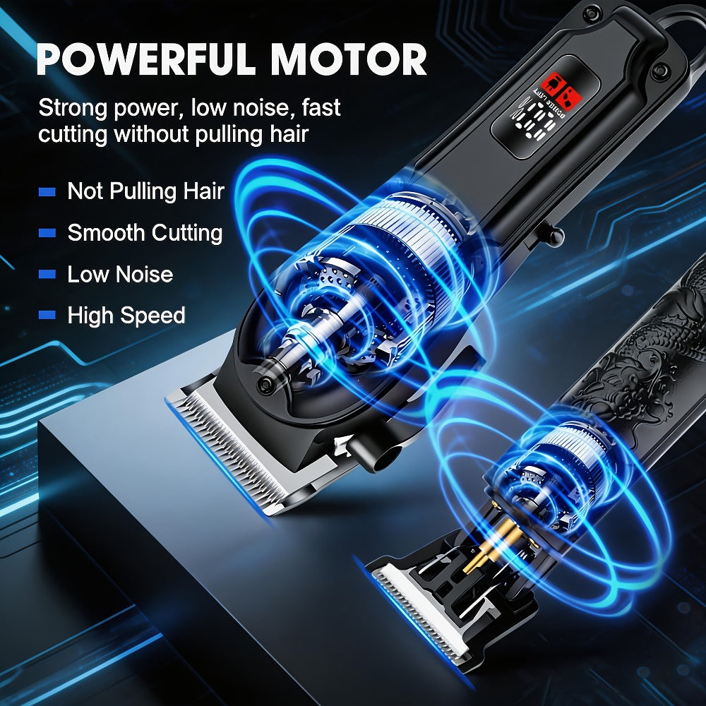 A 2pcs Men'S Grooming Set, Including an Electric Hair Clipper And a Detail Trimmer, with USB Charging And an LCD Display, Is an Ideal Gift for Fathers, Husbands, And Boyfriends on Father'S Day And Birthdays