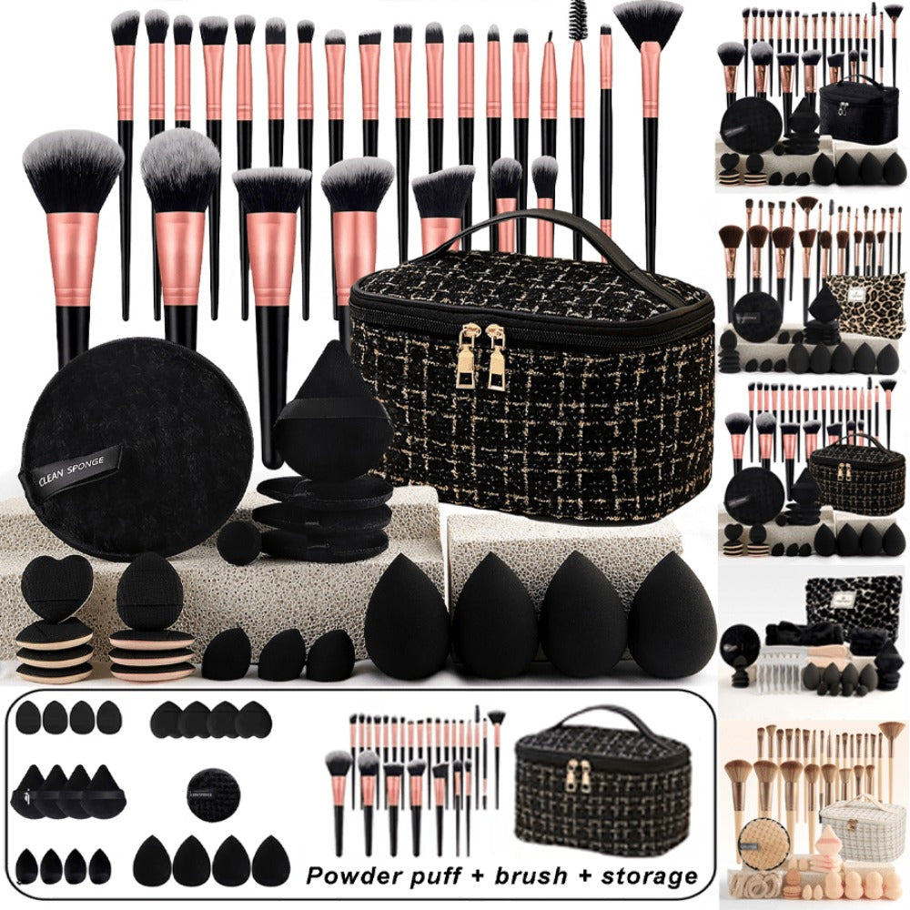 Makeup Brush Set 23/44/47PCS Super Soft Nylon Bristles with Bag - Concealer Contour Sponge Eyeshadow Blending Kit Wet Dry Use - Full-Size Brushes for Powder Highlight Contour All Skin Types