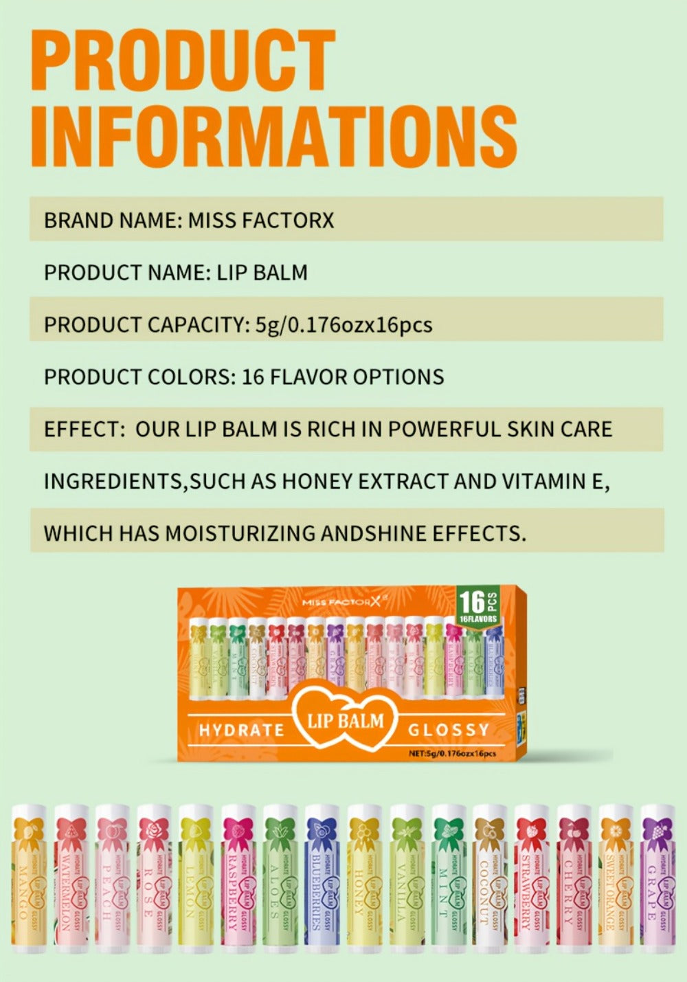 Lip Balm Set 16 Pack – Assorted Flavored Moisturizing Lip Balms for Long-Lasting Hydration & Shine | Bulk Lip Care Kit for Dry Lips, All Skin Types | Perfect Gift Set for Women, Girls & Teens