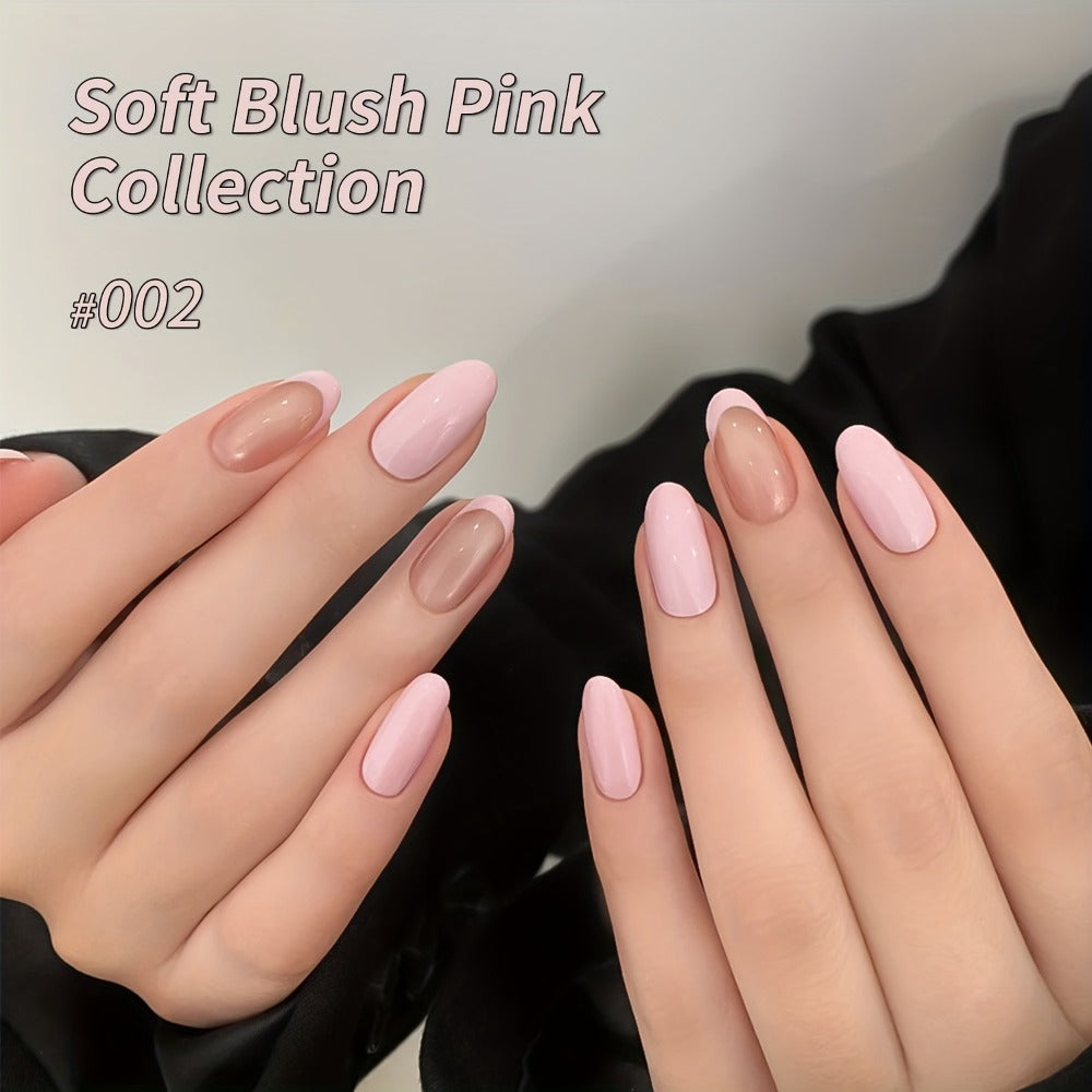 Gel Nail Polish Set 8 Colors Semi Permanent Soak Off LED Manicure Kit - 0.51oz Each Nail Art DIY Home Salon Gel Polish Kit Gift for Women Gentle Pink Shades