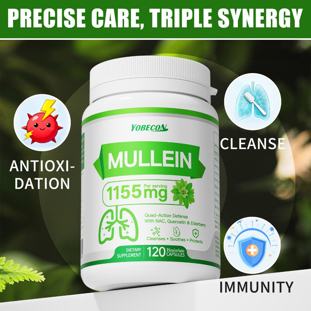 [LUNC CLEANSING CAPSULES] 45000Mg Mullein And NAC for Mucus Removal And Dry Cough Support Airway, Respiratory System, Immune Health, Seasonal Or Year-Round Dietary Supplement, Vitamins And Supplements, Local Warehouse | Family Gifts And Christmas