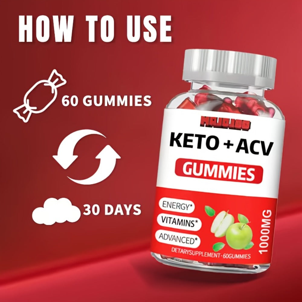 60 Vegan Keto ACV Gummies - Apple Cider Vinegar with Pomegranate Beet Juice Powder And B12, Rich In Vitamin B And C. Suitable for Men And Women, Gluten-Free