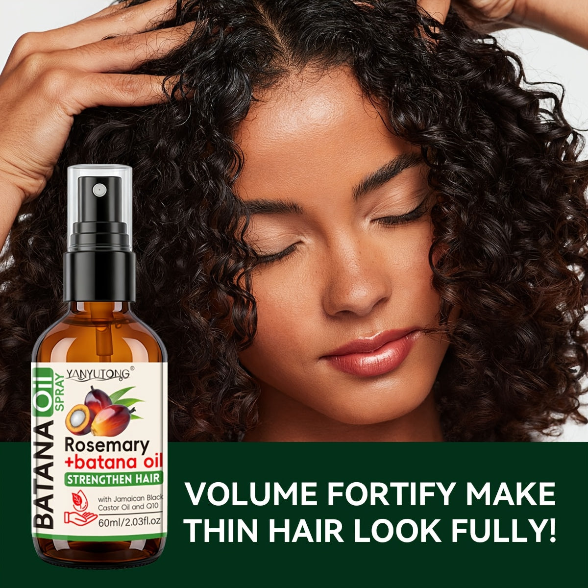 2.03oz Batana Rosemary Essential Oil Hair Spray, Deep Moisturizing for Dry Damaged Hair & Scalp, Nourishing Hair Care From Honduras, Perfect Holiday Gift