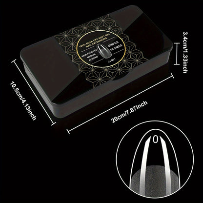 Soft Gel Nail Tips 600 Pieces - Clear Crystal Full Cover False Nails for Extensions | Almond Oval Square Coffin Stiletto Short Medium Long, Semi-Gloss Transparent Nail Tips for Nail Art Salon & DIY