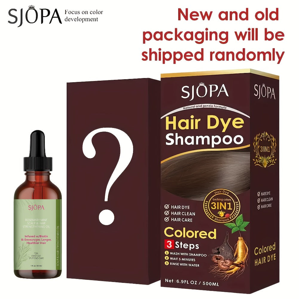 Hair Dye Shampoo Instant Color & Conditioning in One — Natural Formula, No Irritating Odor, Safe for Men & Women, 7 Colors Available, 16.9 oz / 500ml
