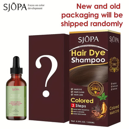 Hair Dye Shampoo Instant Color & Conditioning in One — Natural Formula, No Irritating Odor, Safe for Men & Women, 7 Colors Available, 16.9 oz / 500ml
