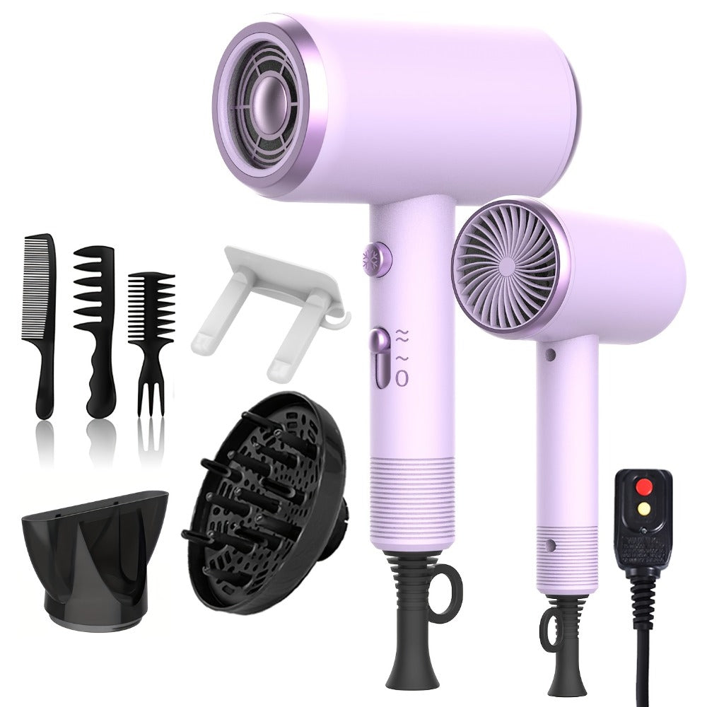 Ionic Hair Dryer 1600W with Diffuser & Concentrator Nozzle 2 Speed 3 Heat Settings ALCI Safety Plug Brushed Motor Portable for Straight Curly Hair Home Travel Salon White Pink Red