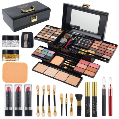 Makeup Kit for Women 58 Colors All-in-One Professional Set with Mirror - Eyeshadow Compact Powder Blusher Lipstick Eyeliner Mascara Eyebrow Pencil Glitter Gel Complete Makeup Gift Set for Girls