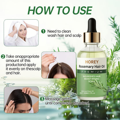 Rosemary Hair Oil with Batana & Castor Seed Oil - Anti Frizz Lightweight Scalp Treatment for Damaged Hair Volume Boost Strengthening Nourishing Hair Growth Oil for Women Men 50ml