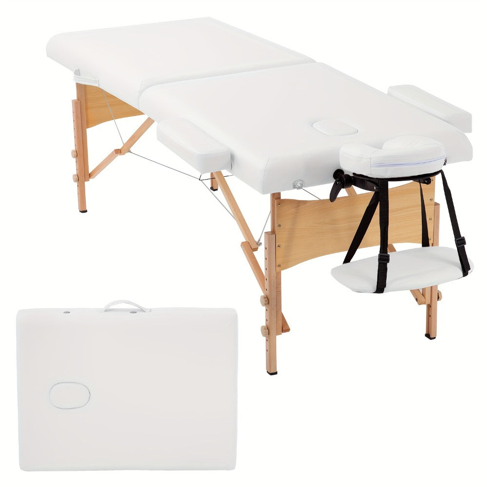 2 Fold Massage Table Portable Massage Bed Lash Spa Bed Tattoo Face Cradle Bed Adjustable with Bag