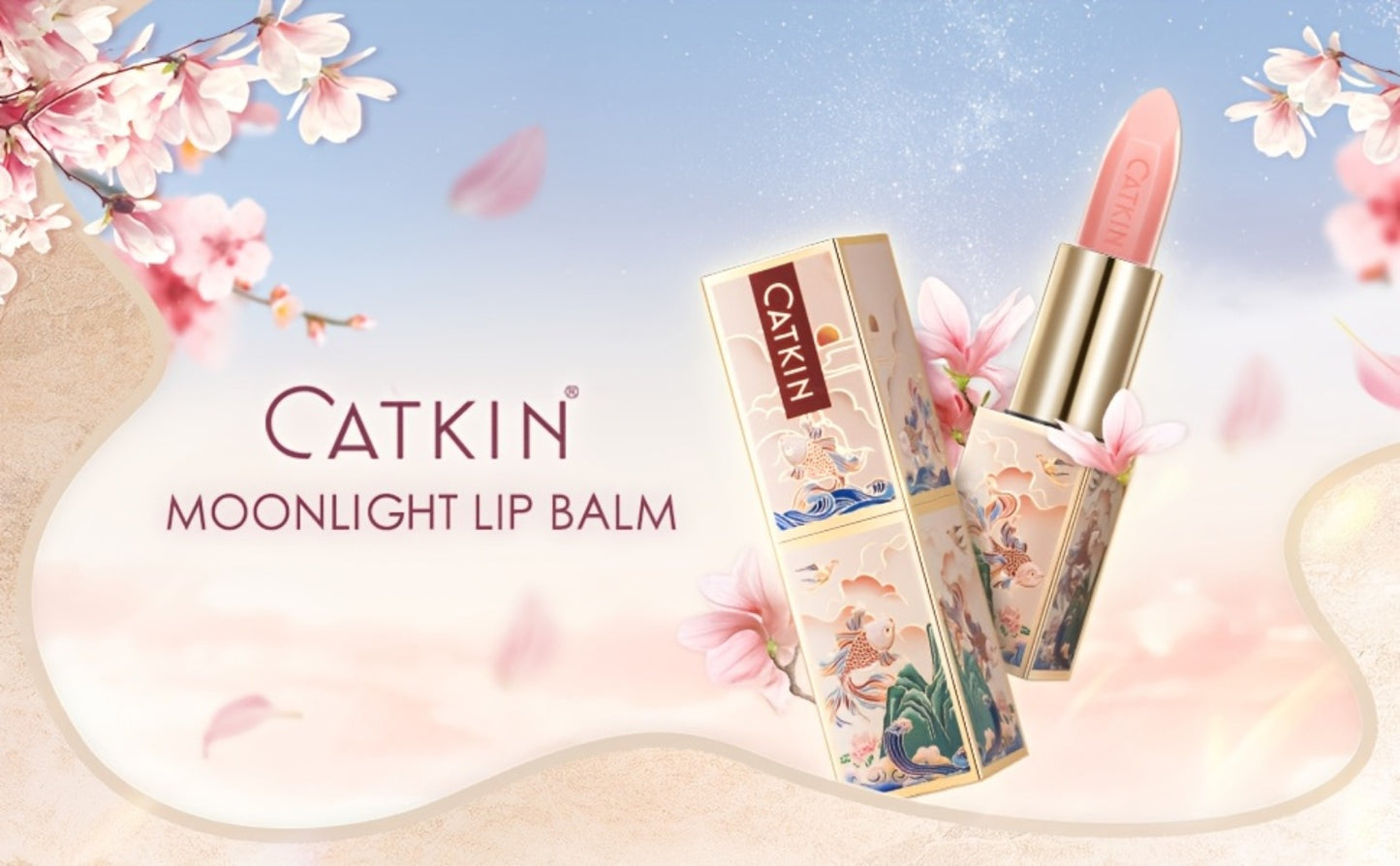 Color Changing Lip Balm Moisturizing Glossy Finish - Plant Squalane Vitamin E Nourishing Hydrating Lip Care Tinted Balm for Women Multiple Shades CATKIN