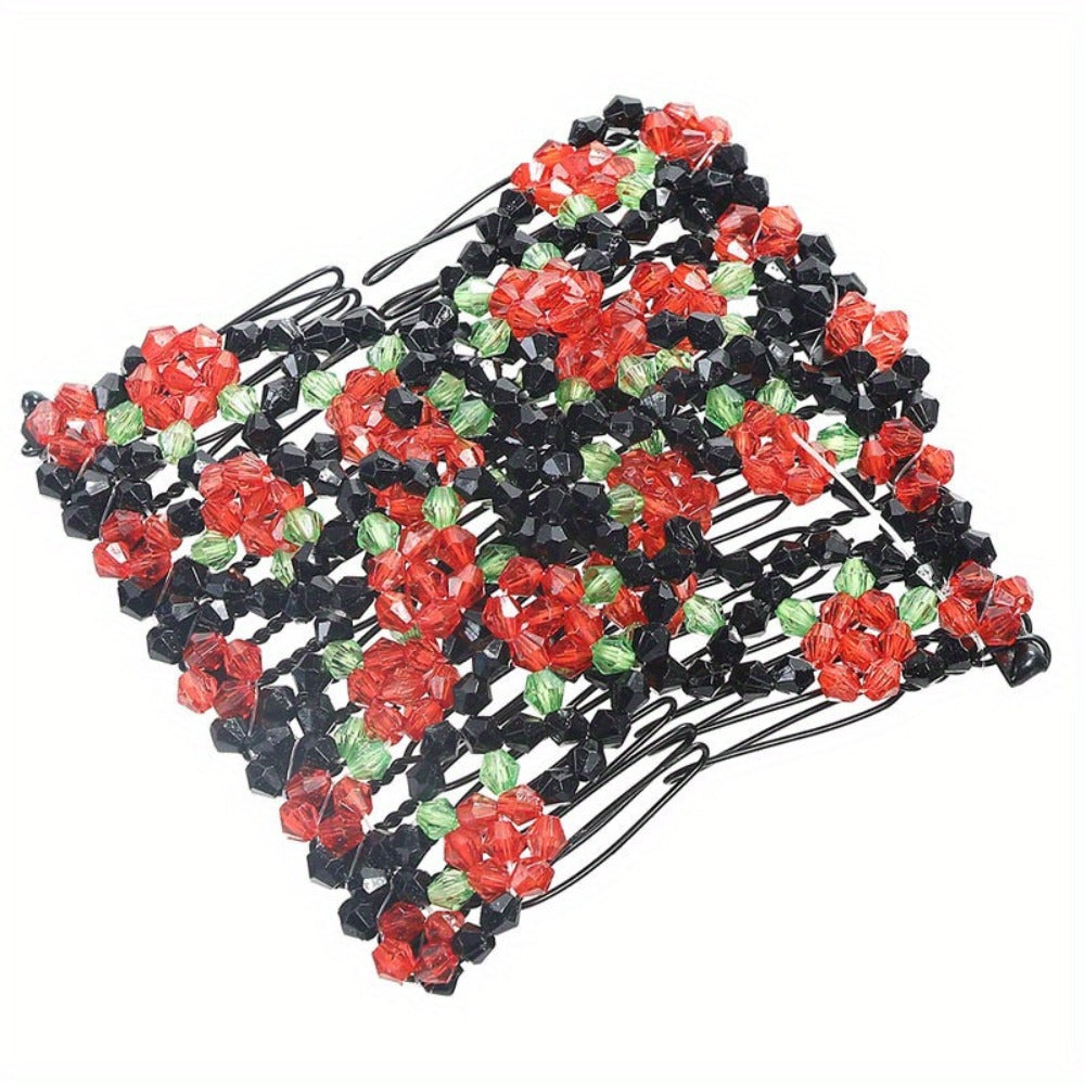 Hair Accessories Set for Women Beaded Flower Hair Combs Hairpins Ball Head Disc Hair Clip Double Row Comb Elegant Bridal Wedding Daily Styling 6 Pieces