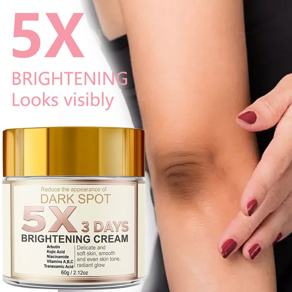 Newly Updated Version [Brightening Cream]5X&3-Day BrighteningCream: The Appearance Of, Moisturizes, Quickly Brightens, Evens Light Beige, Dullness, Leaves Skin Looking Smoother &More Refined. Contains Kojic Acid, Vitamin C, Arbutin, & Niacinamide.