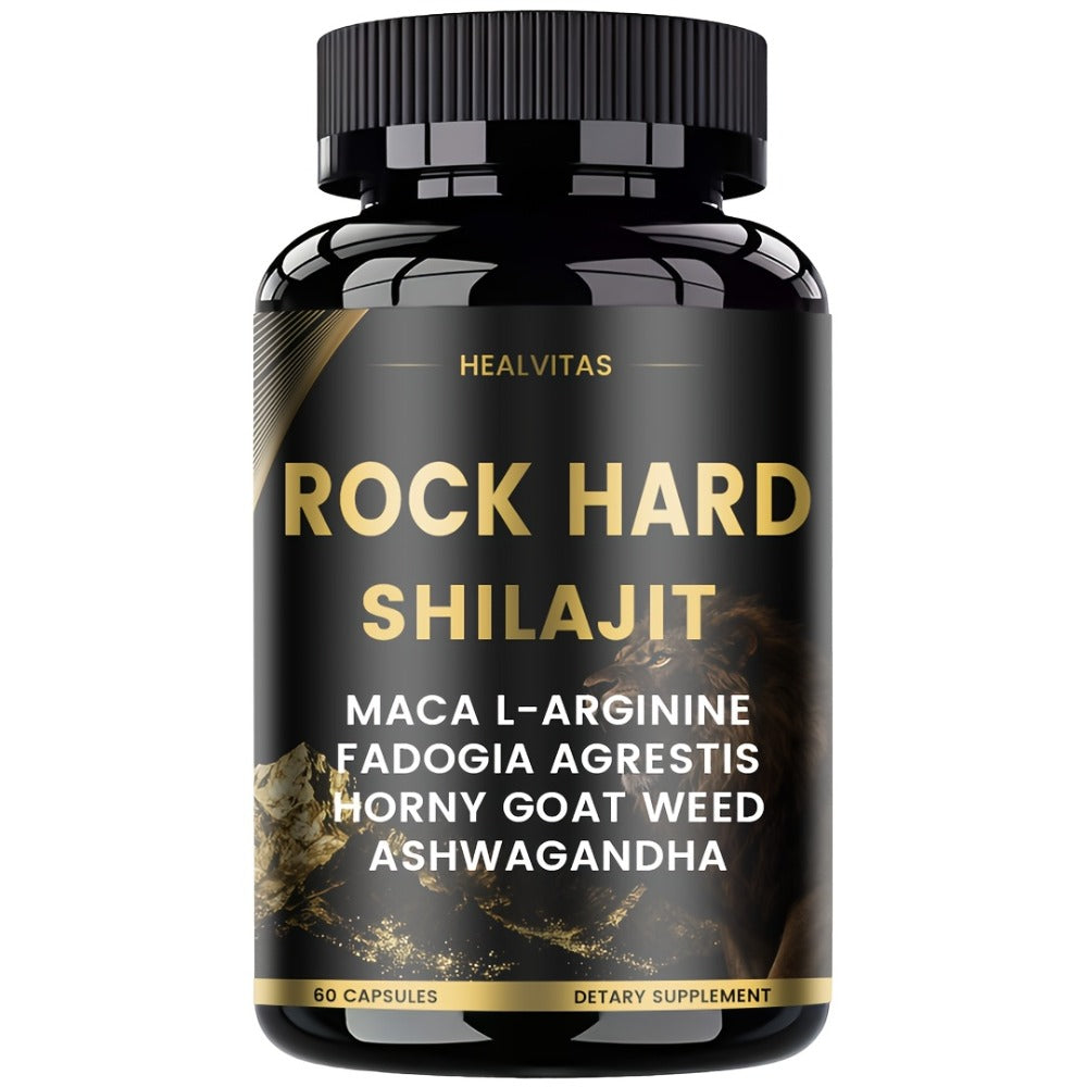 ROCK HARD MAX PILLS Vigor And Supplement, Natural Herbal Formula with Shilajit, Ashwagandha, Taurine, Ginseng And Turmeric for Vitality, Nerve, Antioxidants, Mood Support for Men Women