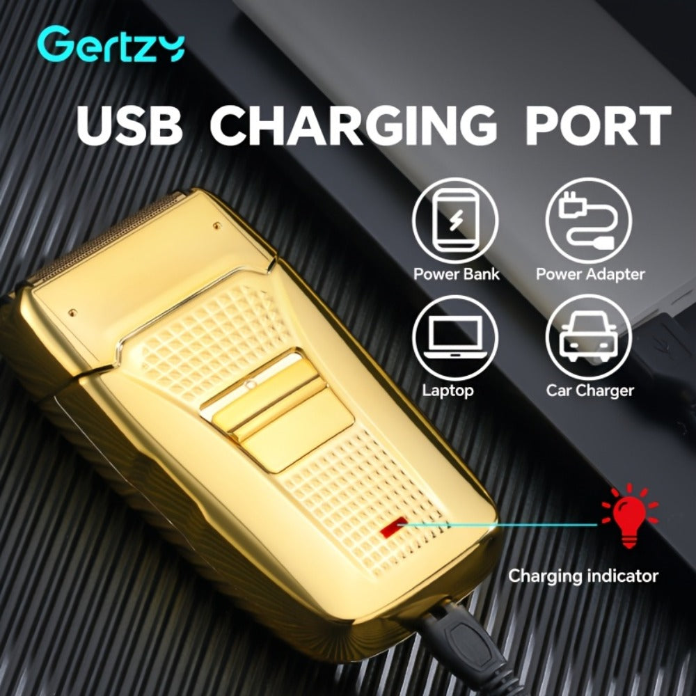 Electric Foil Shaver for Men Bald Head Shaver 4-in-1 Dual Shaver Head USB Rechargeable Cordless Wet Dry Lithium-Ion Sensitive Skin Flagship Model Golden Black