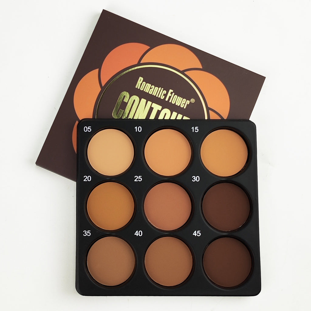9-Color Face Contour Palette, Deep Brown Tones, Multi-Functional Professional Makeup, Matte Finish Suitable For All Skin Tones, Perfect For Daily, Party And Date Makeup, Ideal Holiday Gift