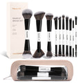 10pcs MAANGE Professional Double-Headed Blush And Eyeshadow Makeup Brush with Cosmetic Bag - Dual-Ended Facial Brush Suitable for Beginners And Pros, Soft Nylon Bristles, Non-Sticky Face, Precise Application for Powder/Products