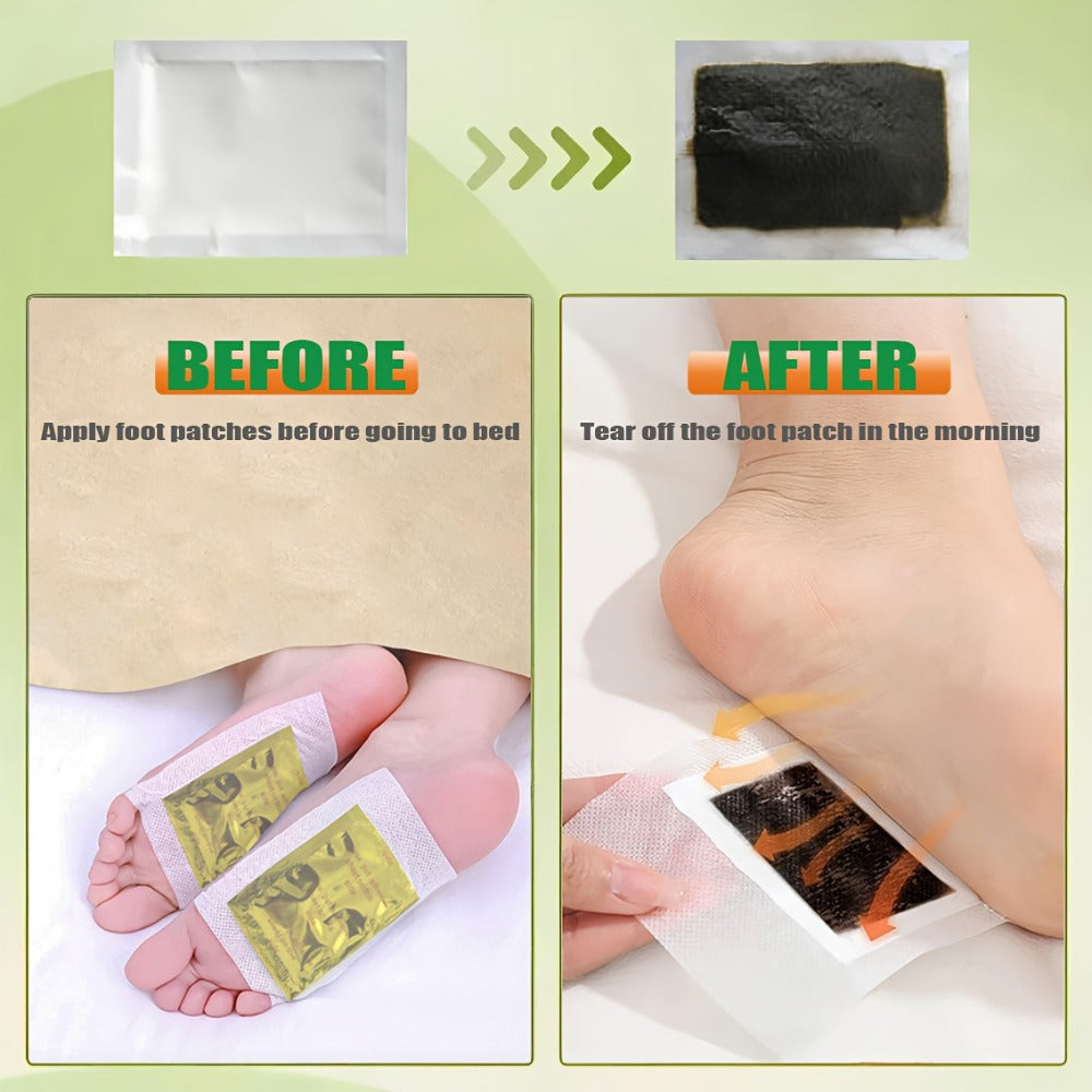 Foot Detox Pads 30PCS Bamboo Vinegar Ginger Powder Natural Moisturizing Deep Cleansing Foot Pads - Plant Ingredient Foot Massage Patches for Home Office
