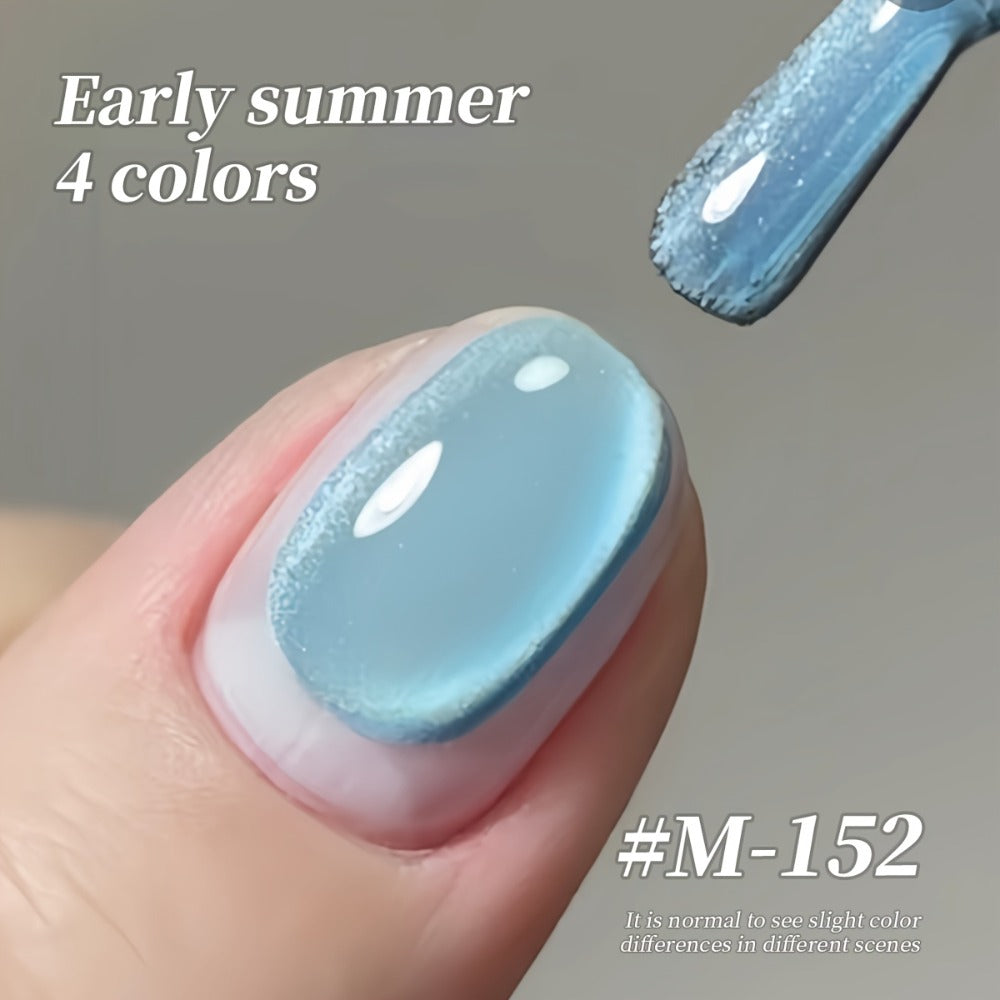 Trends for Cat Eye Nails in 2025: Holographic Nail Art in Four Colors, 0.51oz Reflective Cat'S Eye Magnetic Nail Gel for Soaking, LED Gel, Salon Quality Tools for Women'S Nail Art, Fashionable Nail Gel