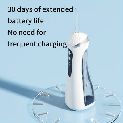 Oral Irrigator USB Rechargeable Water Flosser — 3 Cleaning Modes, Flosser Tips & Brush Head, Portable Cordless Dental Water Pick for Travel & Home Teeth Care, White Black Pink