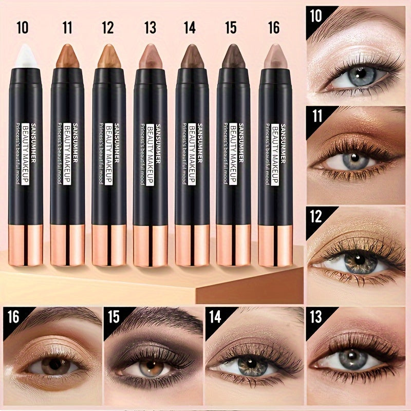 7pcs of Eye Shadow Stick Suit Waterproof Eye Shadow Stick, Pearlescent Mattetreatment, to Create A Natural And Lasting Eye Makeup Lasting Flash Eye Shadowstick, Easy to Create Daily Makeup, Valentine'S Day Gift, Mother'S Day Gift