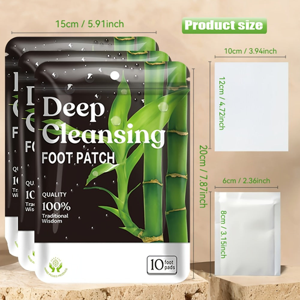30/40/150 Deep Cleaning And Care Foot Patches - Green Natural Bamboo Vinegar Ginger Powder Plant Ingredients, Enhance Cleaning And Moisturizing Effects, Foot Massage Pad After Foot Bath - Home Portable Foot Scrubbing And Health Care