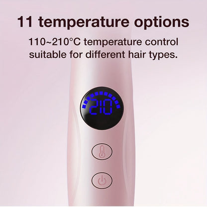 Thermal Air Brush 2-in-1 Straightener & Curler – Blowout Brush with Negative Ion Technology, Frizz-Free Temp Control, Lightweight Travel Hair Styling Tool for Women