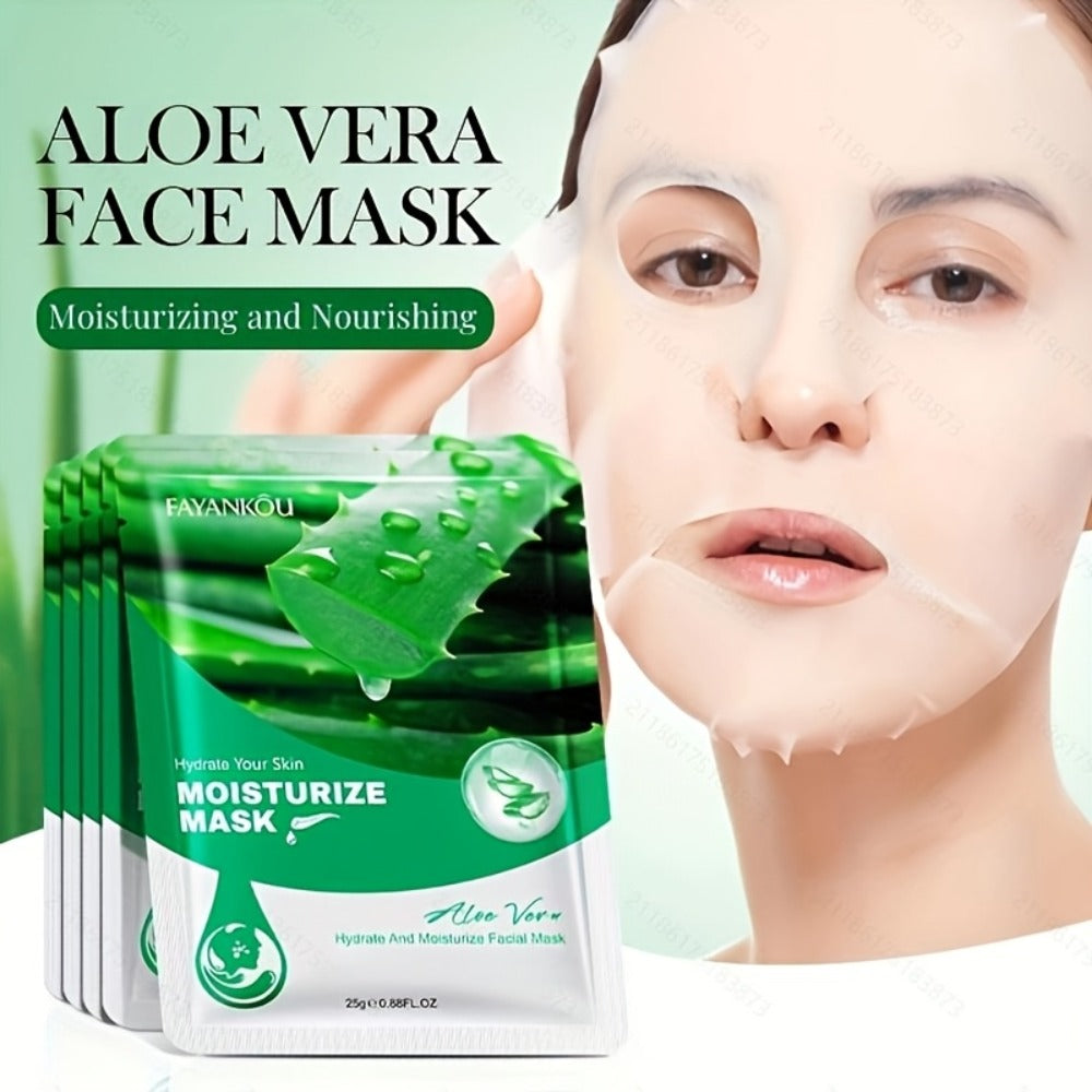 30pcs Of Aloe Vera Facial Mask, Spring And Summer Moisturizing Mask, Rich In Aloe Vera Essence And Glycerin, Moisturizing And Non Greasy, A Great Gift For Mom And Bestie